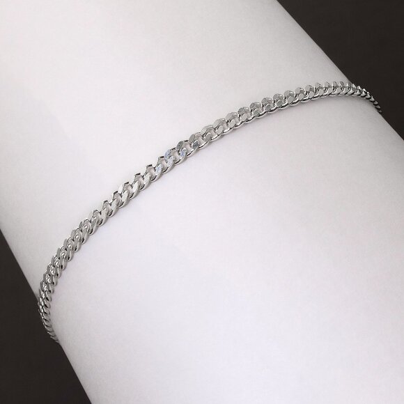 Chic Italian 925 Sterling Silver 3mm Anklet with Extender - Stamped ITALY - Picture 3 of 3
